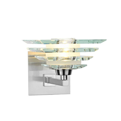 Stirling Satin Nickle and Layered Glass Single Wall Light