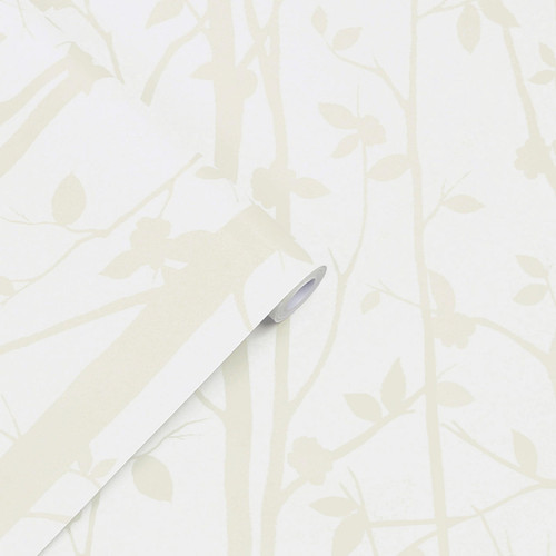 Laura Ashley Homeware Laura Ashley White Cottonwood Pearlescent Wallpaper 