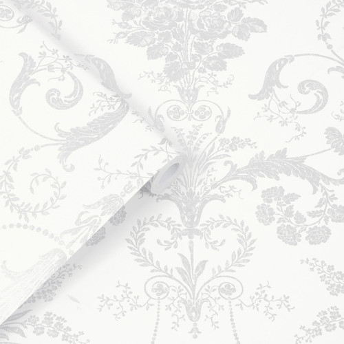 Laura Ashley Homeware Laura Ashley Silver Josette Metallic Wallpaper 