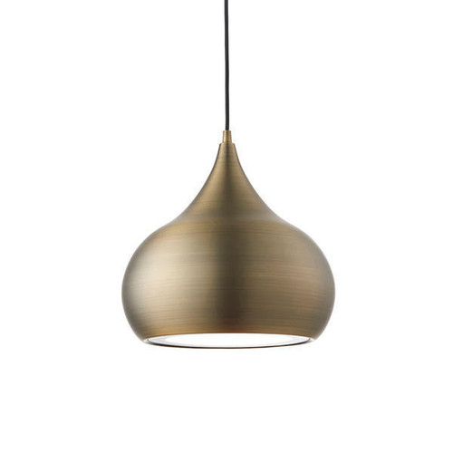Endon Lighting Brosnan Matt Antique Brass with White Diffuser Pendant Light - Clearance 