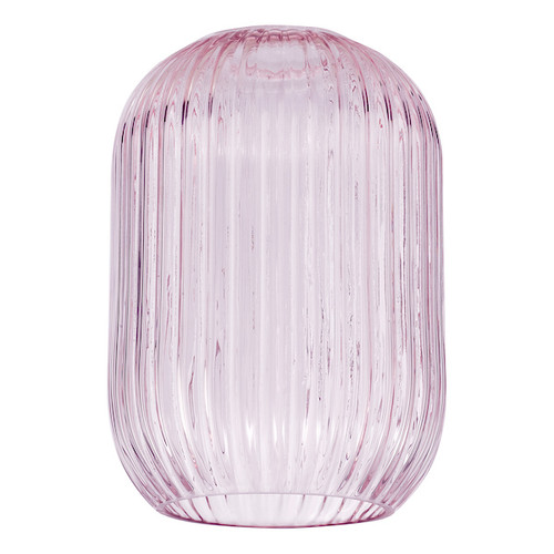 Sawyer Pink Ribbed Glass Easy Fit Pendant Shade Only