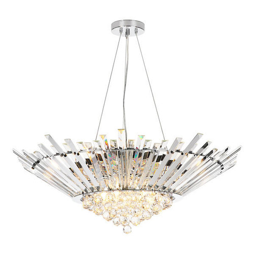 Dar Lighting Nimbus 9 Light Polished Chrome and Crystal Chandelier 