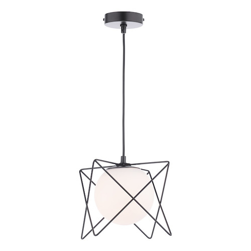 Dreyson Matt black and Opal Glass Diffuser Pendant Light