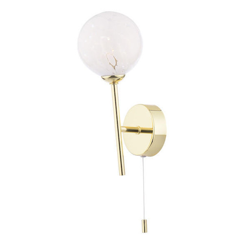 Dar Lighting Cohen Polished Gold with Confetti Glass Diffuser Wall Light 