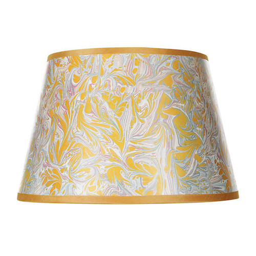 Dar Lighting Frida Yellow Marble Pattern 26cm Tapered Drum Shade Only 
