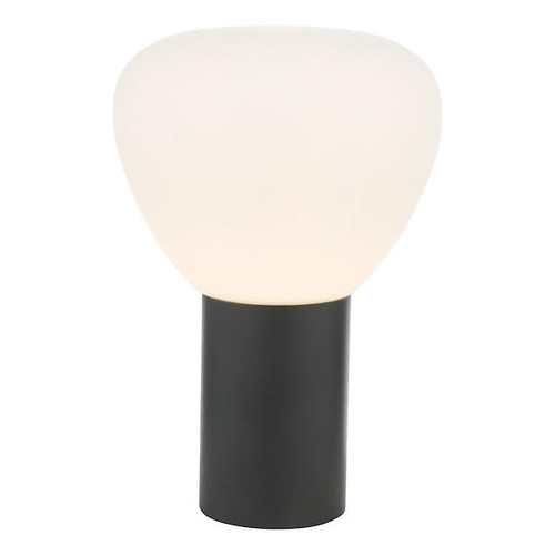 Dar Lighting Zorah Matt Black with Opal Glass Table Lamp 