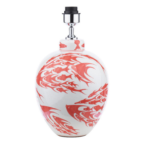 Dar Lighting Simone Coral and White Fish Pattern Base Only Table Lamp 