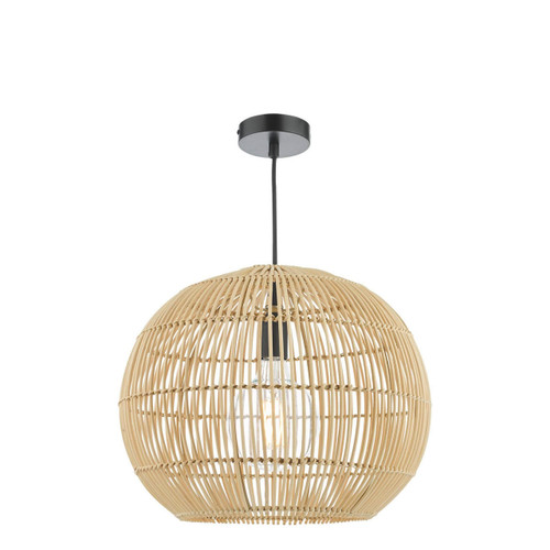 Dar Lighting Kesler Rattan Single Pendant Light 