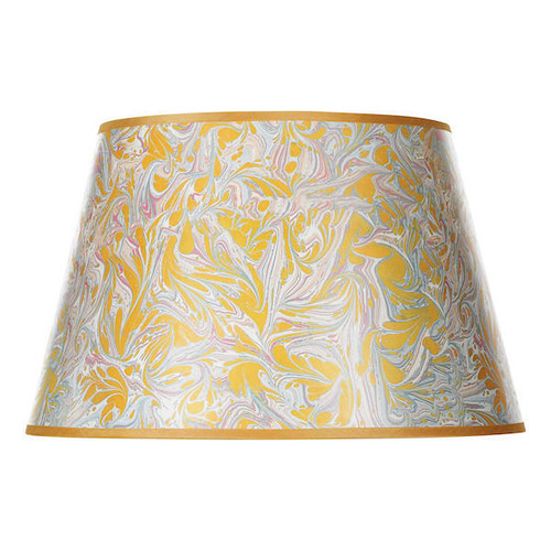 Dar Lighting Frida Yellow Marble Pattern 45cm Tapered Drum Shade Only 