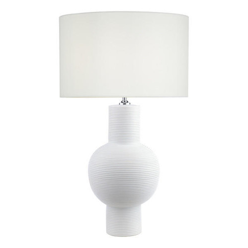 Dar Lighting Kiara White Ceramic Base Only Table Lamp 