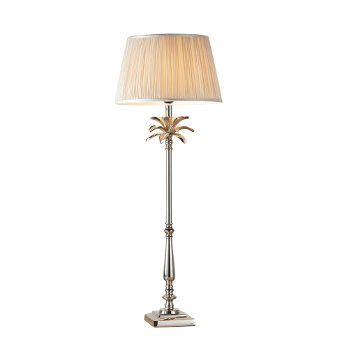 Leaf Tall and Freya Polished Nickel with Oyster Shade Table Lamp