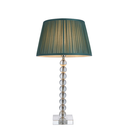 Adelie and Freya Bright Nickel with Fir Shade Table Lamp
