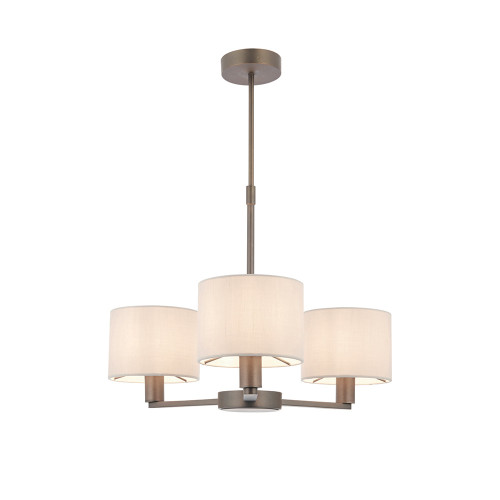 Daley 3 Light Antique Bronze with Marble Faux Shades Pendant Light