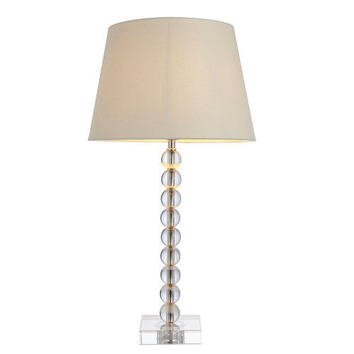 Adelie and Cici Bright Nickel Ivory Shade Table Lamp