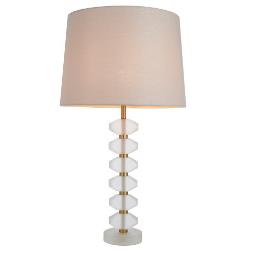 Annabelle and Mia Brushed Gold with Natural Shade Table Lamp