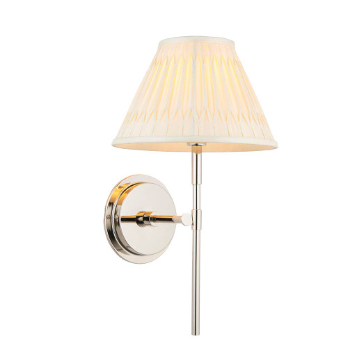 Rennes and Chatsworth Bright Nickel with Ivory Shade Wall Light