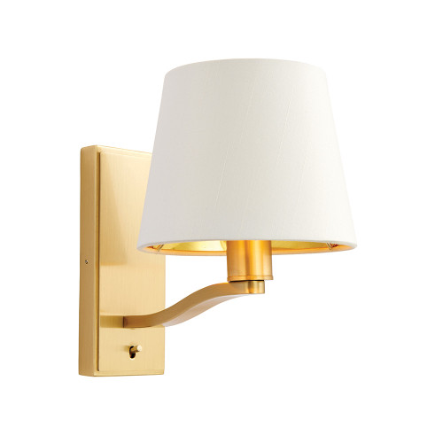 Harvey Satin Gold with White Shade Wall Light