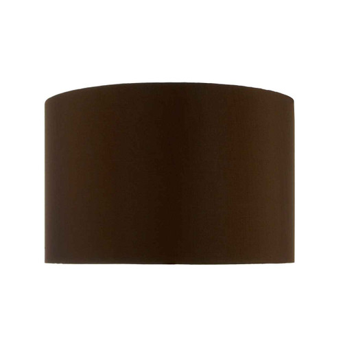 38cm Brown Faux Silk Drum Shade Only