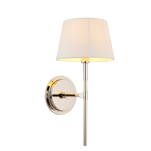 Rennes and Cici Bright Nickel with Ivory Shade Wall Light