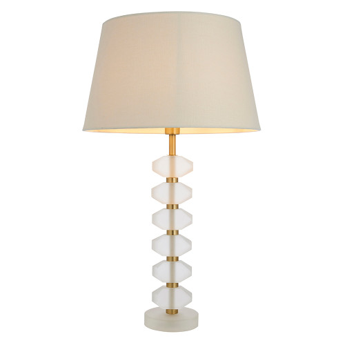 Annabelle and Cici Brushed Gold with Ivory Shade Table Lamp