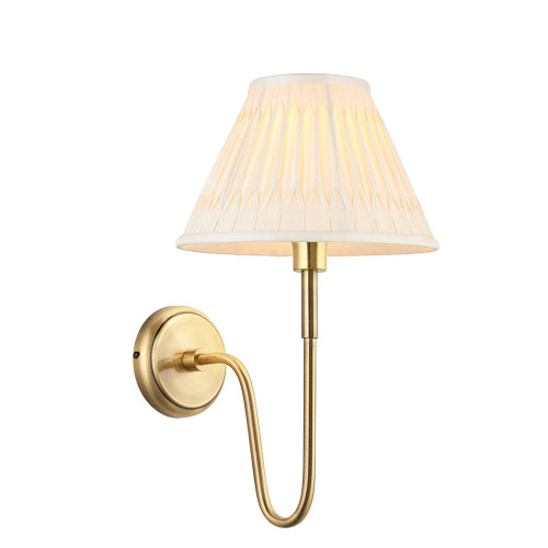 Rouen and Chatsworth Antique Brass with Ivory Shade Wall Light