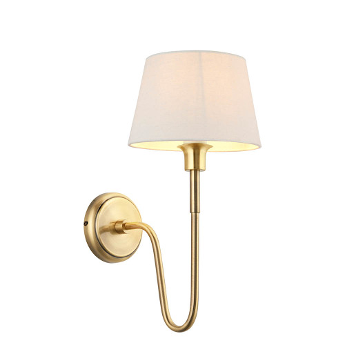 Rouen and Cici Antique Brass with Ivory Shade Wall Light