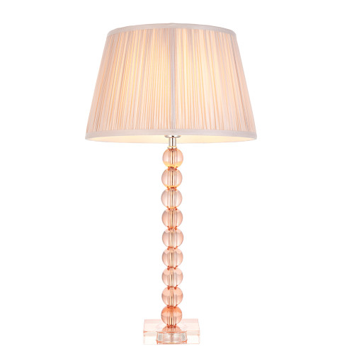 Adelie and Freya Polished Nickel with Dusky Pink Shade Table Lamp
