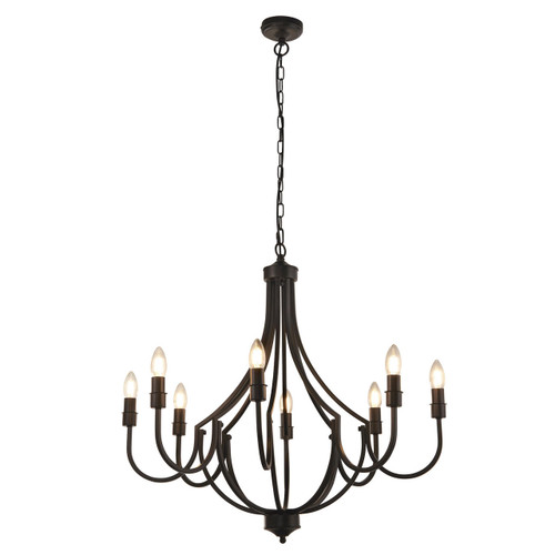 Searchlight Lodge 8 Light Black Chandelier Pendant Light 