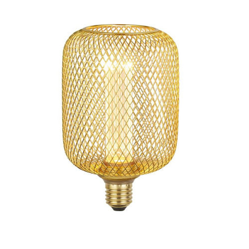 Searchlight Wire Mesh Gold Drum Lamp 