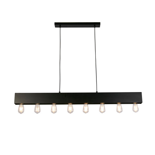 Piano 8 Light Matt Black Bar Pendant Light