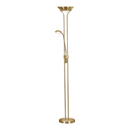 Searchlight Mother and Child Satin Brass 25.4cm LED Floor Lamp 