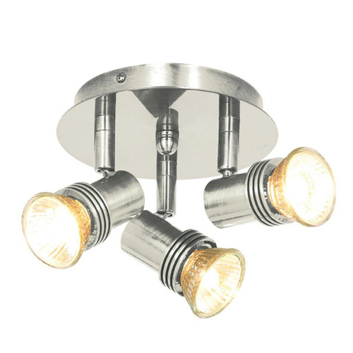 Searchlight Decco 3 Light Satin Silver Ceiling Spotlight 