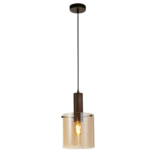 Searchlight Sweden Mocha with Amber Glass Diffuser Pendant Light 