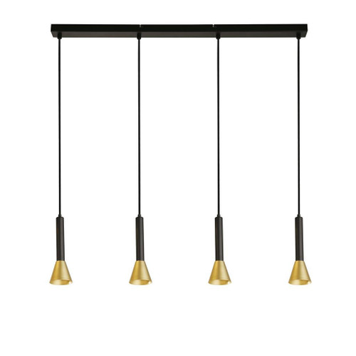 Searchlight Signal 4 Light Black and Gold Bar Pendant Light 