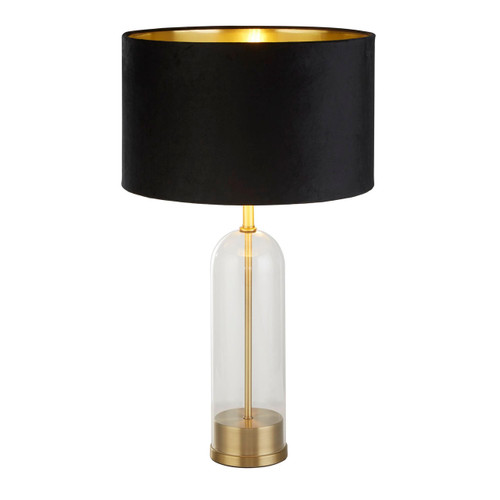 Searchlight Oxford Polished Brass with Black Shade Table Lamp 