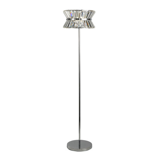 Searchlight Uptown 3 Light Chrome with Crystal Shade Floor Lamp 