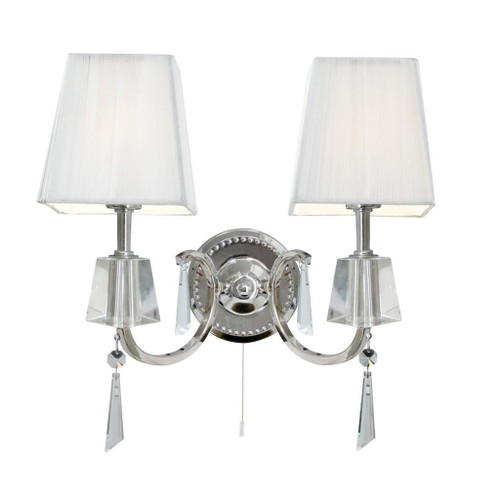Searchlight Portico 2 Light Chrome with Glass Wall Light 
