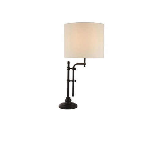 Searchlight Munich Matt Black with Natural Shade Table Lamp 