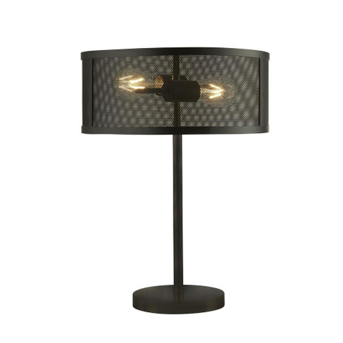 Searchlight Fishnet 2 Light Matt Black Table Lamp 