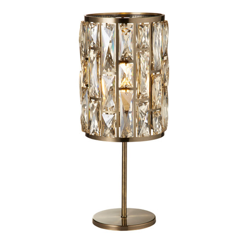 Searchlight Bijou Antique Brass with Champagne Glass Table Lamp 