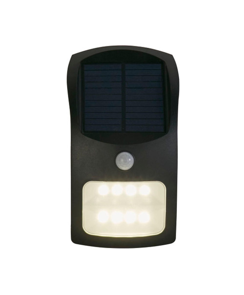 Searchlight Solar Black with White Diffuser and PIR Rectangle IP44 Wall Light 