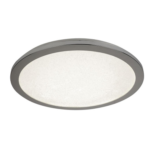 Searchlight Scilly Chrome and Crystal Sand IP44 LED Flush Ceiling Light 