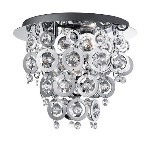 Searchlight Nova 3 Light Chrome with Acrylic Flush Ceiling Light 