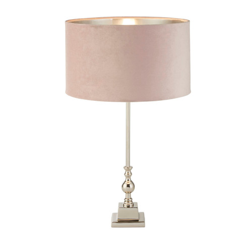 Searchlight Whitby Chrome with Pink Shade Table Lamp 