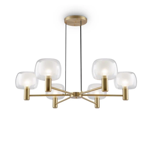 Maytoni Vision 6 Light Gold with Glass Diffusers Pendant Light 