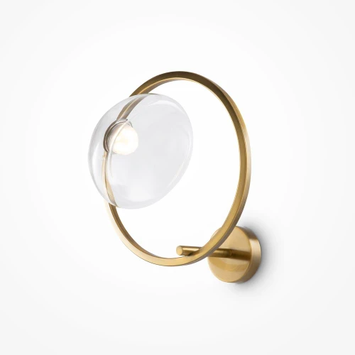 Maytoni Lunare Brass with Clear Diffuser Downward Wall Light 