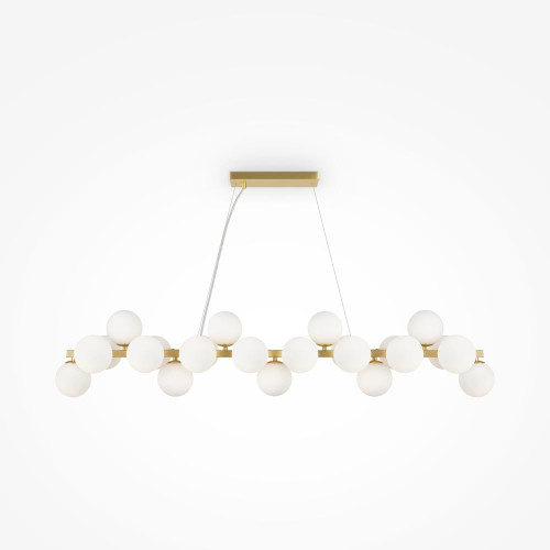 Maytoni Dallas 25 Light Satin Brass with White Opal Diffusers Bar Pendant Light 