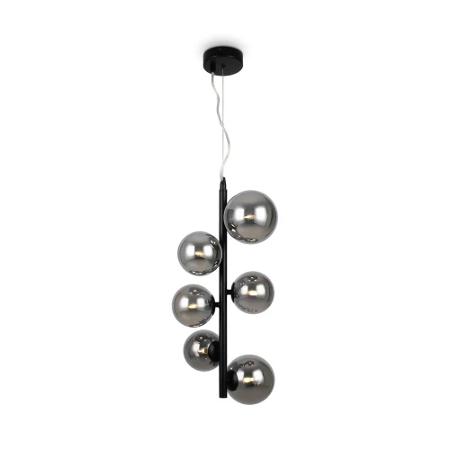 Maytoni Dallas 6 Light Black with Smoke Glass Diffusers Pendant Light 