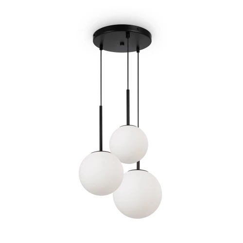 Maytoni Basic Form 3 Light Black with White Diffusers Cluster Pendant Light 