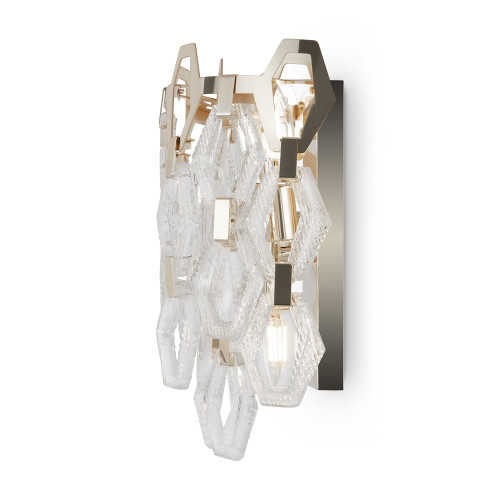 Tissage 2 Light Gold with Crystal Shade Wall Light